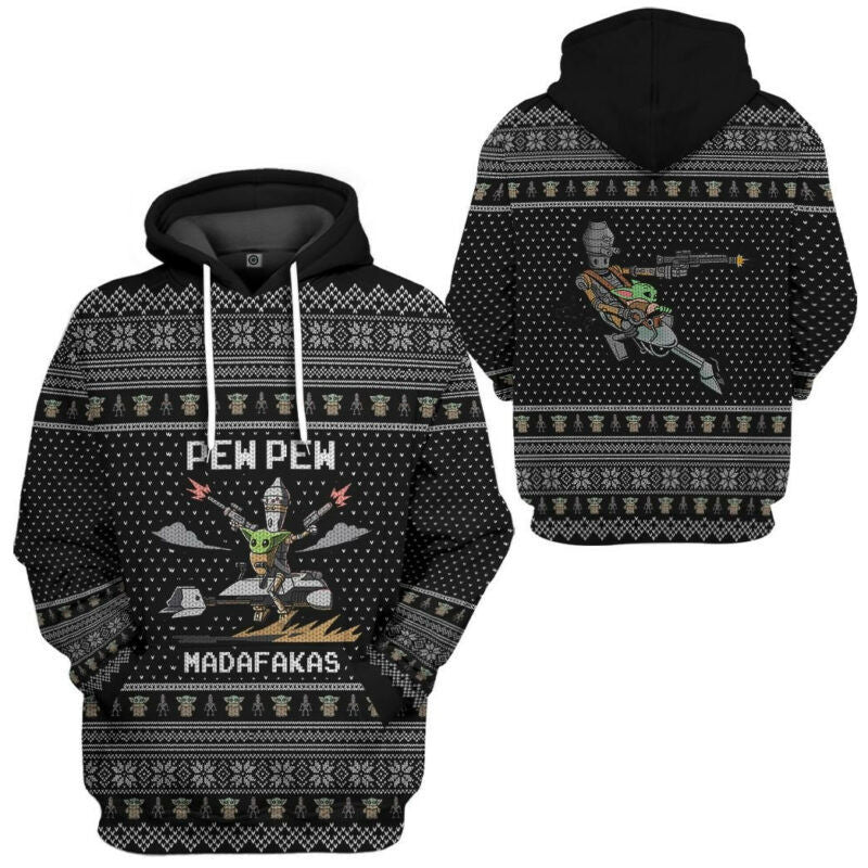 Star Wars Yoda Ew Pew Madafakas Hoodie Zip Hoodie
