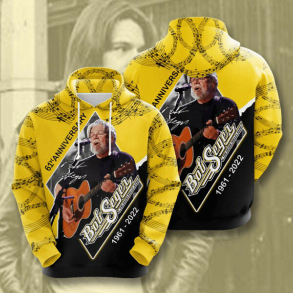 Bob Seger 61 Anniversary 1961 2025 Fan Gift, Bob Seger Aop Hoodie 1455