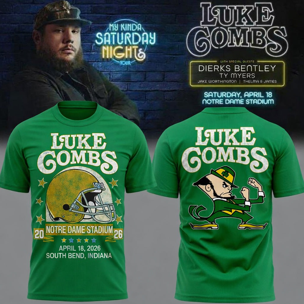 Notre Dame Fighting x Luke Combs My Kinda Saturday Night Tour 2026 T-Shirt