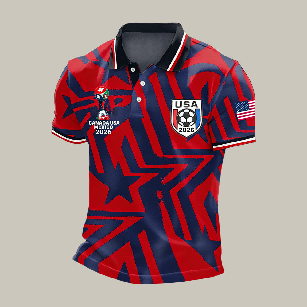 USA FIFA World Cup 2026 Polo Shirt American Flag Shirt Gift For Game Day